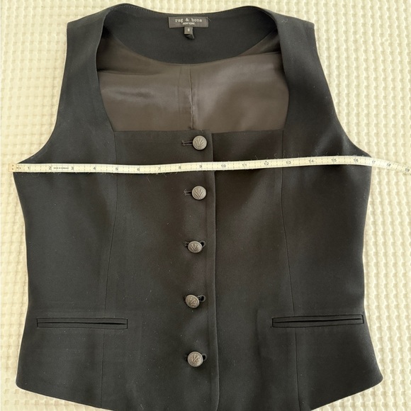 Rag & Bone Black Buttoned Vest - Picture 8 of 9